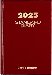 AT-A-GLANCE 2025 Diary, Standard Diary, Daily, 5-3/4" x 8-1/4", Small, 12-Month, Hardcover, Red (SD3891325)