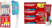 Colgate 360 Optic White Whitening Toothbrush, Adult Soft Toothbrush with Whitening Cups, Helps Whiten Teeth and Removes Odor Causing Bacteria, 4 Pack & Optic White Advanced Teeth Whitening Toothpaste