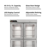 Traulsen (2) Split Glass Doors / Silver / 45.13 cubic_feet Refrigerators