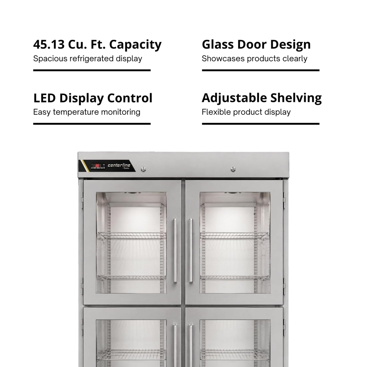 Traulsen (2) Split Glass Doors / Silver / 45.13 cubic_feet Refrigerators
