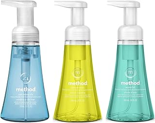 Method Foaming Hand Soap Trio, Moisturizing Hand Wash and Plant-Based Hand Cleanser, Sea Minerals, Lemon Mint, Waterfall, 10 Fluid Ounce (Variety Pack)