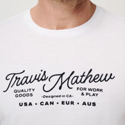 Mens Perfect Plan Tee by TravisMathew – Small, Cotton Blend, White, Model A42242