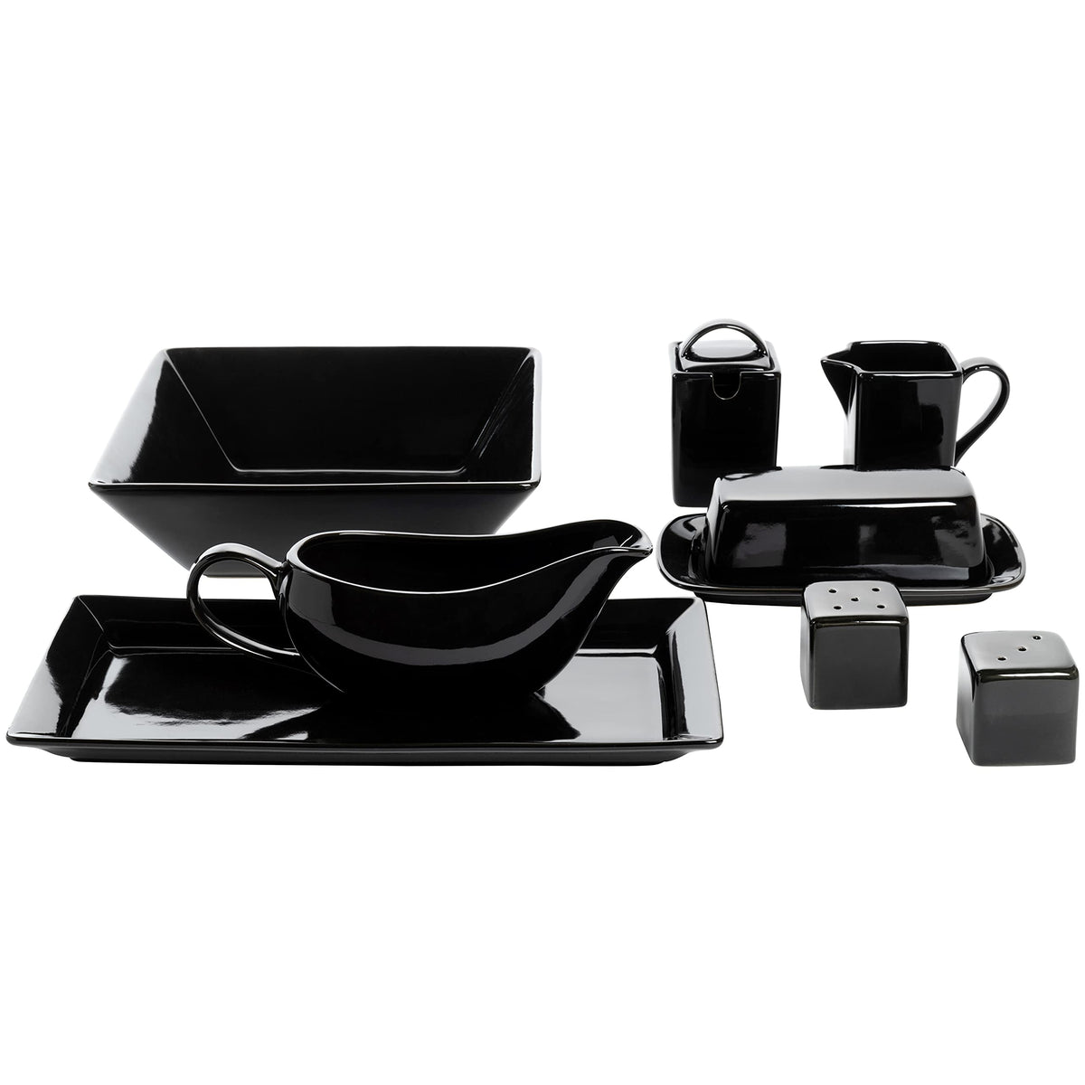 10 Strawberry Street Black / 40 PC / 1 Dinnerware Sets