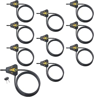 Master Lock Keyed Alike Trail Camera Python Adjustable Cable Locks w/20 Keys, Model# 8419KA-10