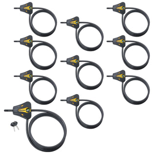 Keyed Alike Trail Camera Python Adjustable Cable Locks w/20 Keys by Master Lock – 10 Pack, Aluminum, Pack of 10, Model 8419KA