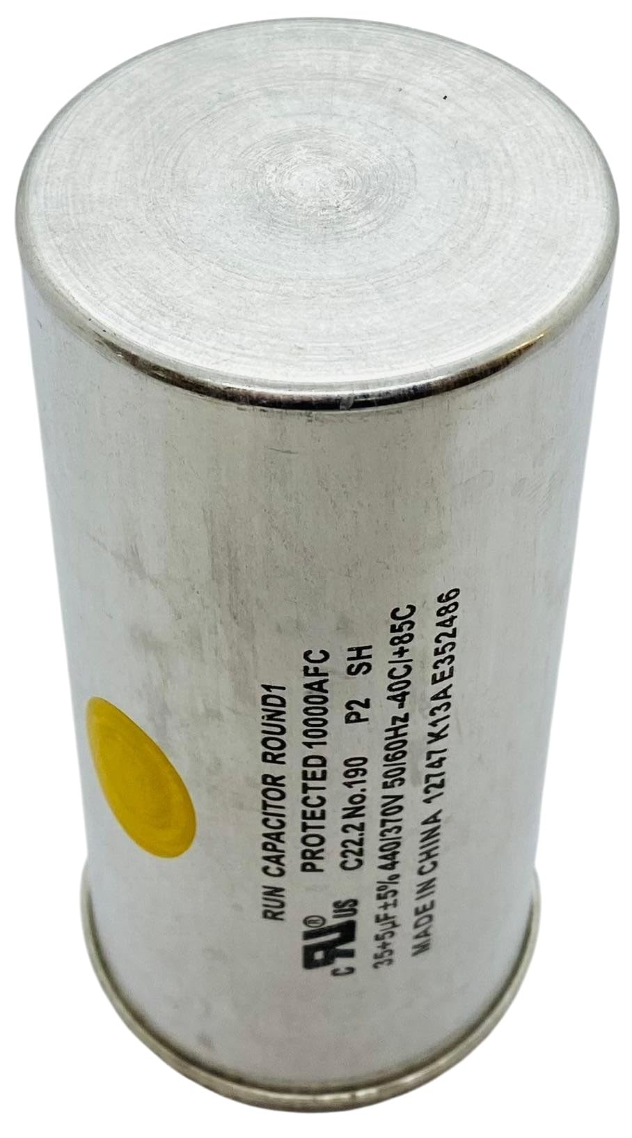 Round Motor Capacitor by Supco – 0.5500, Metal, Silver, Model SUPCO-CD35+5X440R