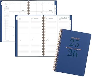 2025-2026 AT-A-GLANCE Signature Lite 5" x 8" Academic Year Weekly & Monthly Planner, Plastic Cover, Navy (YP20LA2026)