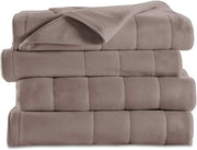 Sunbeam Royal Ultra Fleece Heated Electric Blanket King Size, 90" x 100", 12 Heat Settings, 12-Hour Selectable Auto Shut-Off, Fast Heating, Machine Washable, Warm and Cozy, Mushroom