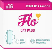 Day Menstrual Pads (16 Pack) - Organic Bamboo Period Pads for Women - Regular Flow - Leak Locking - Winged, Ultra-Thin - Absorbent, Soft & Breathable - Plant Based – Vegan, Cruelty Free