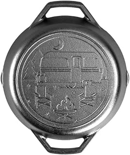 Lodge Wanderlust Series Cast Iron Camper Skillet, 10.25 Inches