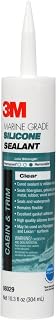 3M Marine Grade Silicone Sealant, Clear, 304 mL Cartridge