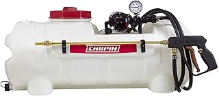 CHAPIN 97300 Made in USA, 15-Gallon 12 Volt Deluxe Dripless EZ Mount ATV/UTV Spot Sprayer, 2.2 GPM, Translucent White
