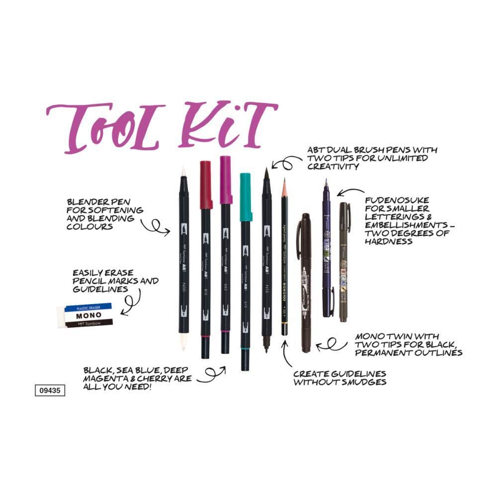 Advanced Lettering Set by Tombow – 1 Count (Pack of 1), Plastic, black, Model LS-AVD