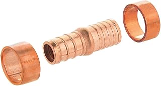 Zurn GIDDS-101908 Pex Copper Transition Coupling, 1/2" Od Pex x 1/2" Od Polybutylene