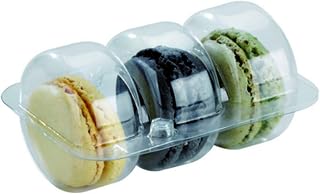 PacknWood Clear Plastic Macaron Insert, Holds 3 Macarons (3 Case of 150 Sets)