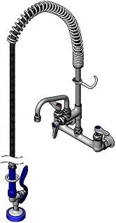 T&S Brass PB-8WOSN06PZLUA C/C Wall Mount Faucet, B-0230-K Inst. Kit ADF, 6" Swing Nozzle, EB-0072-H and EB-0107 Spray Valve, 8"