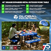 Global Industrial Red / 81D x 81W x 29.5H in / Industrial Picnic Tables