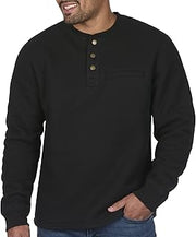 Coleman Long-Sleeve Sherpa Lined Waffle Henley Shirts for Men