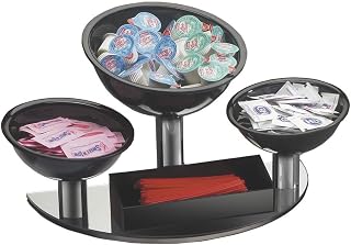Cal Mil 1092 Classic Tri-Bowl Coffee Organize, 18" Width x 11" Diameter x 9" Height, Black