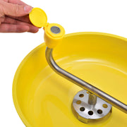 Emergency Eyewash by Global Industrial – 15"L x 13"W x 36"H, ABS Plastic/Galvanized Steel/Stainless Steel, Yellow, Model 708382