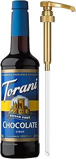 Torani Sugar Free Coffee Syrup, Chocolate Flavored Syrup for Drinks, Zero Calorie, Pump Included, 25.4 Fl Oz