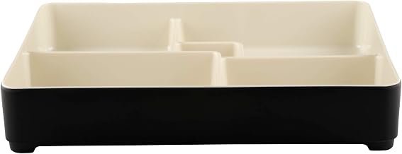 Elite Global Solutions 10 3/4" Black/Beige Karma Melamine Box | Dishwasher safe, Shatterproof