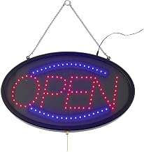 Winco LED-10 Open Led Sign with Dust-Proof Cover | Dynamic flashing patterns, Dust-proof cover, Hanging chain for easy installation, Great for Buffet Labels and Table Service