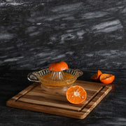Cutting Board With Juice Canal - Square Teak Wood Serving Board (12 x 12 x .55 in.) - By by Teakhaus – 11.8"L x 11.8"W, Teak Wood, Brown