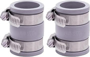 Fernco 1056-100 1-in. Flexible PVC Pipe Coupling for Plastic and Copper Plumbing Connections in Gray (Pack of 2)