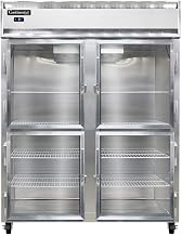 2FE-GD-HD Extra-Wide Two Section Reach In Glass Door Freezer, 57" W, Half-Height Doors