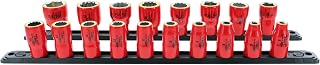 Wiha 31593 18 Piece Insulated Socket Set 3/8" Drive - Metric