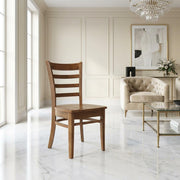 Solid Hardwood Side Chair with Distressed-Finish by Furnifact – Wood, Distressed Oak