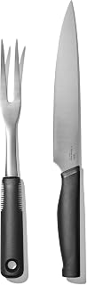 OXO Carving Set |Soft-Grip Duo Designed for Effortless Carving and Serving |2-Piece Fork & Knife Set | Spear, Secure, Cut & Serve Roasted Meat