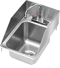 Krowne 12" x 18" Drop-In Hand Sink with Side Splashes, 5" Deep Bowl, HS-1225