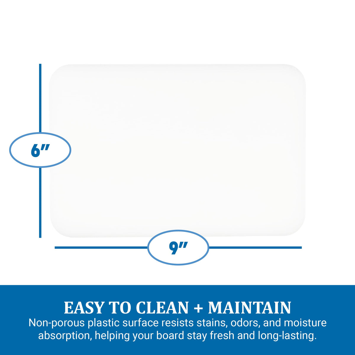 Cutting Board by San Jamar – 9"L x 6"W, Co-Polymer, White, Model CB6912WHGR