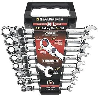 GEARWRENCH 8 Pc 72T XL Locking Ratcheting Combination SAE Wrench Set|85798