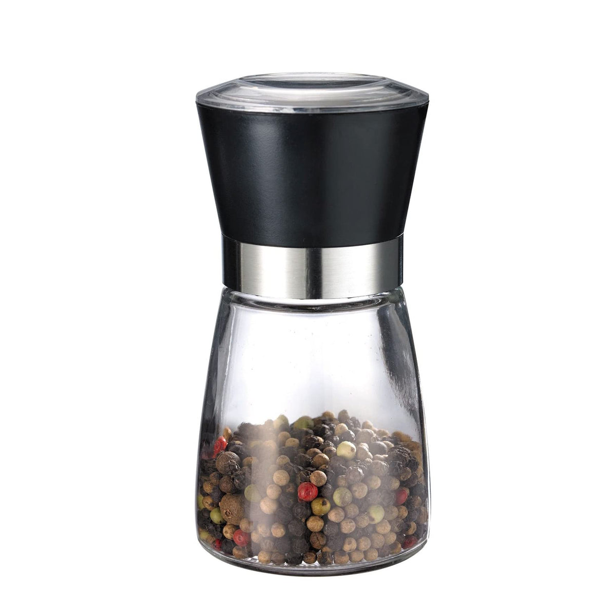 Spice Mill Display with Ceramic Grinder Glass/Ceramic/Plastic Transparent/Black/Silver by Westmark – 6 Stück, 190 milliliters, Glass, stainless steel, ABS, PE, PP, PS, ceramic