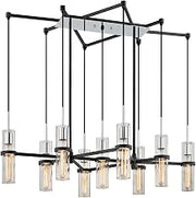 Xavier 9 Light 44 inch Textured Iron/Polished Chrome Linear Ceiling Light