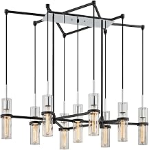 Xavier 9 Light 44 inch Textured Iron/Polished Chrome Linear Ceiling Light