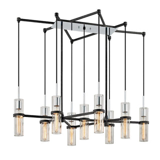 Xavier 9 Light 44 inch Textured Iron/Polished Chrome Linear Ceiling Light by Troy Lighting – 44 inch, Polished Chrome, Pack of 10
