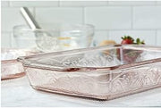 Anchor Hocking 3 Quart Rosewater Laurel Embossed Baker 12937AHG17