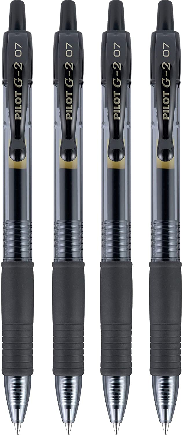 G2 Premium Gel Pens by PILOT – 4 Count (Pack of 1), Plastic, Black, Model FBA_31057