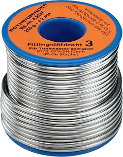 Rothenberger Fitting Solder 3 Quality Soft Solder (S-SN97Cu3, 230-250°C, 250 g, Diameter 3 mm) 45255