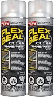Flex Seal Stop Leaks Fast! Rubberized Waterproof Coating Spray, Ideal for Roofs, Holes, Cracks, DIY Projects, Automotive Fixes, Indoor & Outdoor Repairs, and More – Clear, 14 oz. (397 g) – 2 Pack