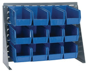 QUANTUM STORAGE SYSTEMS Blue / 21" H x 28" W x 8" D / 11" L x 6" W x 5" H 12 Ultra Blue Bins Open Storage Bins