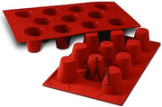 Silikomart Professional SF020 Silicone Baking Mold Baba 1.69 Oz, 1.77" Diameter x 1.89" High, 11 Cavities (1 Each)
