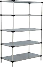 5 Tier Solid Galvanized Steel Shelving Starter Unit, 48W X 18D X 86H