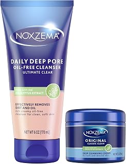 Noxzema Daily Deep Pore Oil-Free Cleanser + Original Deep Cleansing Cream with Real Eucalyptus Extract for Clean, Soft Skin