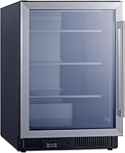 Summit 24” Display Freezer, 5.14 cu.ft. Capacity, Stainless Steel & Glass- SCF475LHD (Left Handed Door Swing)