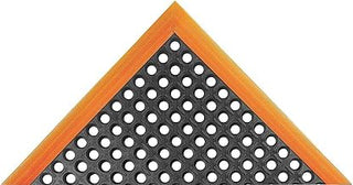Notrax 549S4124OB 549 Safety Stance 40" x 124" 4-Sided Black/Orange Safety Anti-Fatigue Drainage Mat